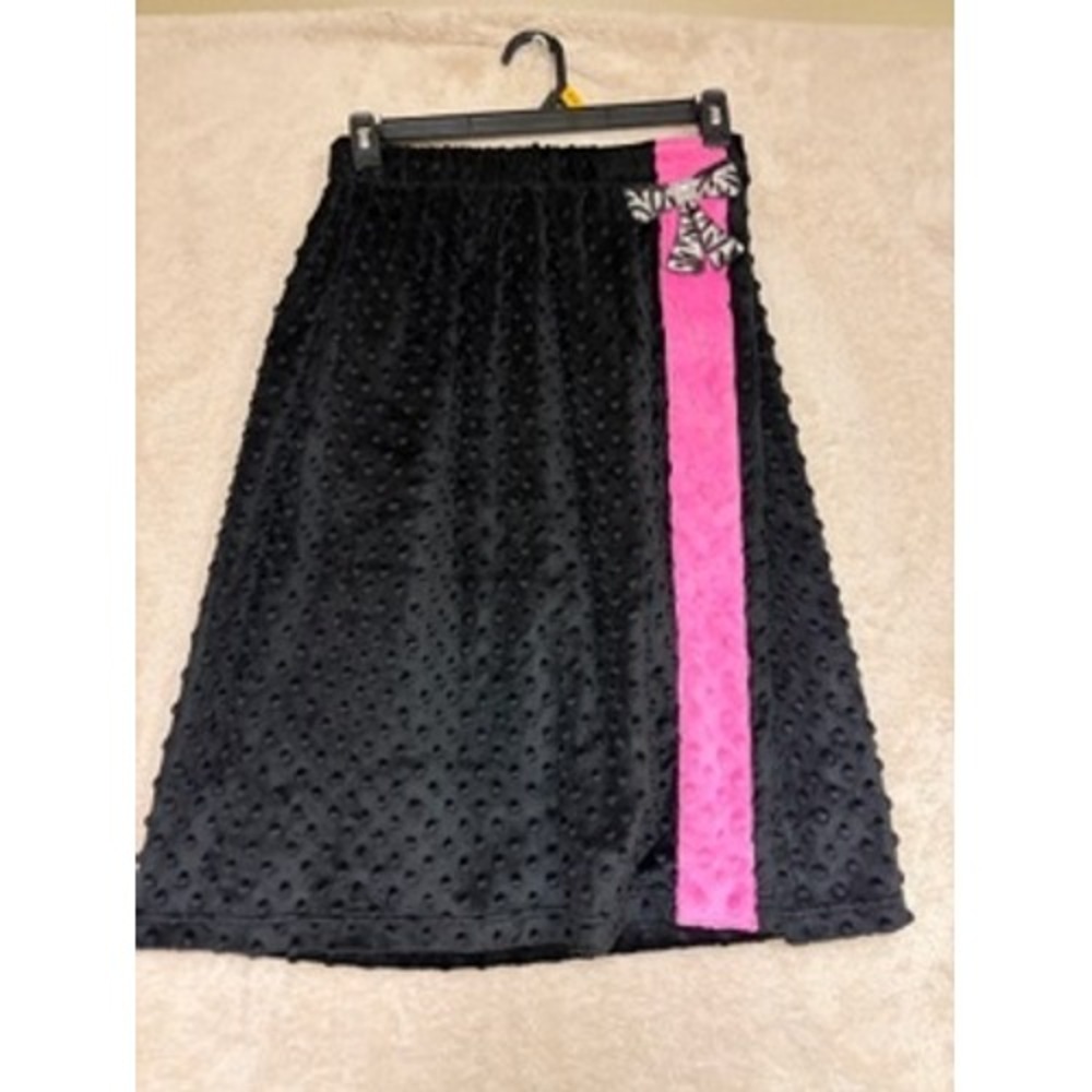 Berek Spa Wrap Black Pink Minky Dot Plush Sequined Zebra Bow One Size NWT